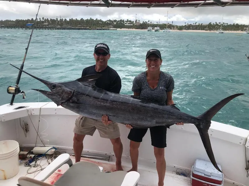 Powerful Blue Marlin in the warm Punta Cana waters